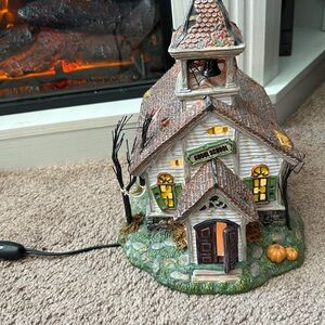 Department 56 Halloween Ghoul School with Brown and White Accents